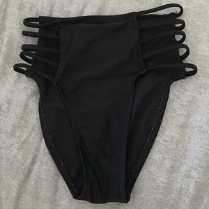 High Waisted Black Bikini Bottoms